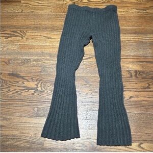 Cozy Ribbed Knit Pants - Gray